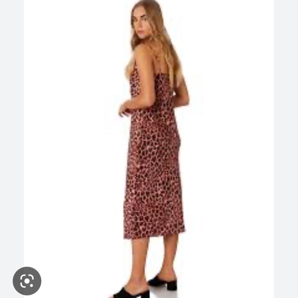 the fifth label animal print pink satin midi dress - Picture 3 of 6